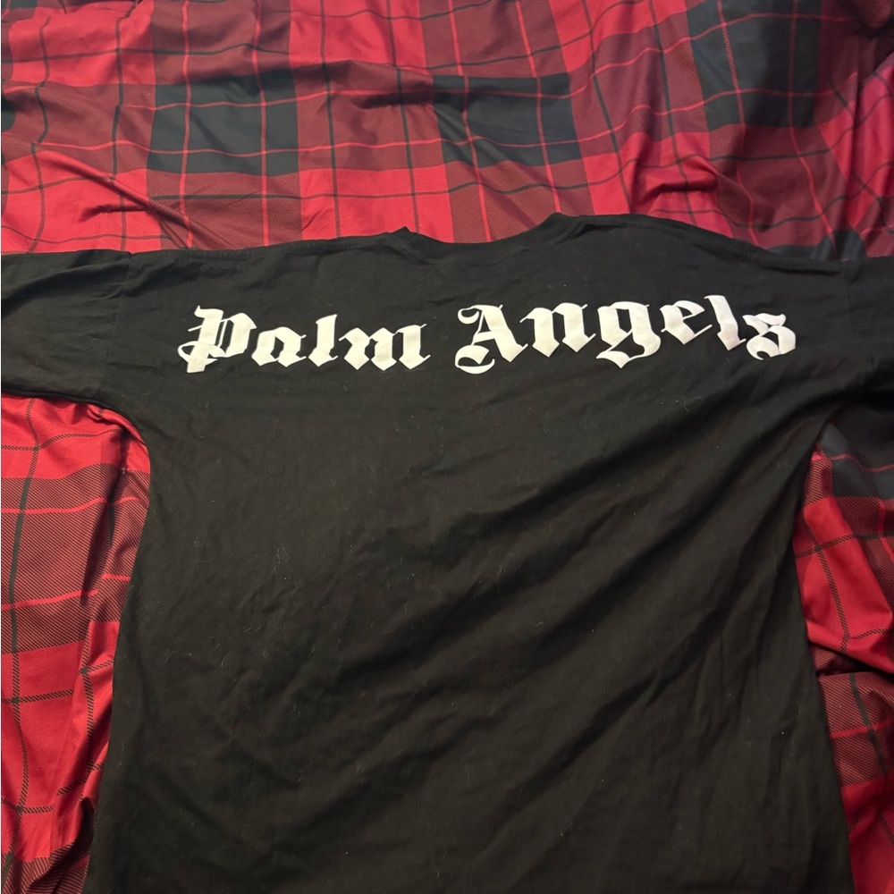 Palm Angels Black Tee with White Logo